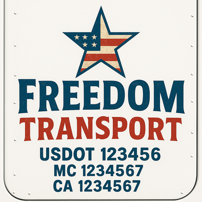 Custom Designed USDOT (DOT) Truck Door Lettering Decal Signs | Graphic Designed USDOT Lettering For Semi-Trucks, Work Trucks & Box Trucks | Add Your Trucking Name, USDOT, MC, CA, KYU, GVW & VIN (2-Pack)