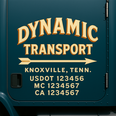 Custom Designed USDOT (DOT) Truck Door Lettering Decal Signs | Graphic Designed USDOT Lettering For Semi-Trucks, Work Trucks & Box Trucks | Add Your Trucking Name, USDOT, MC, CA, KYU, GVW & VIN (2-Pack)