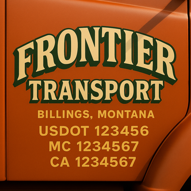 Custom Designed USDOT (DOT) Truck Door Lettering Decal Signs | Graphic Designed USDOT Lettering For Semi-Trucks, Work Trucks & Box Trucks | Add Your Trucking Name, USDOT, MC, CA, KYU, GVW & VIN (2-Pack)