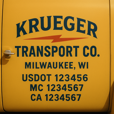 Custom Designed USDOT (DOT) Truck Door Lettering Decal Signs | Graphic Designed USDOT Lettering For Semi-Trucks, Work Trucks & Box Trucks | Add Your Trucking Name, USDOT, MC, CA, KYU, GVW & VIN (2-Pack)