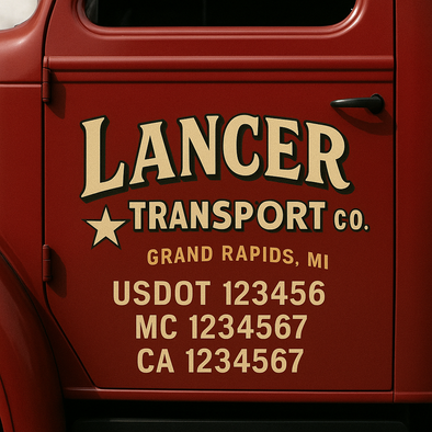 Custom Designed USDOT (DOT) Truck Door Lettering Decal Signs | Graphic Designed USDOT Lettering For Semi-Trucks, Work Trucks & Box Trucks | Add Your Trucking Name, USDOT, MC, CA, KYU, GVW & VIN (2-Pack)