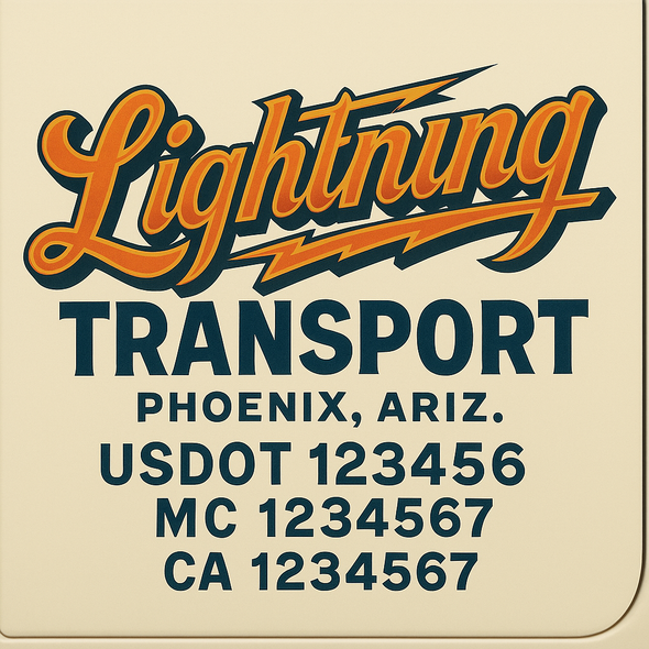 Custom Designed USDOT (DOT) Truck Door Lettering Decal Signs | Graphic Designed USDOT Lettering For Semi-Trucks, Work Trucks & Box Trucks | Add Your Trucking Name, USDOT, MC, CA, KYU, GVW & VIN (2-Pack)