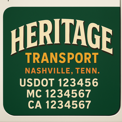 Custom Designed USDOT (DOT) Truck Door Lettering Decal Signs | Graphic Designed USDOT Lettering For Semi-Trucks, Work Trucks & Box Trucks | Add Your Trucking Name, USDOT, MC, CA, KYU, GVW & VIN (2-Pack)