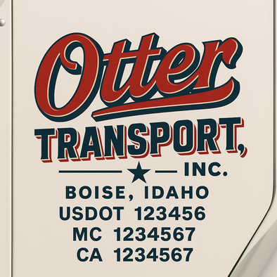 Custom Designed USDOT (DOT) Truck Door Lettering Decal Signs | Graphic Designed USDOT Lettering For Semi-Trucks, Work Trucks & Box Trucks | Add Your Trucking Name, USDOT, MC, CA, KYU, GVW & VIN (2-Pack)