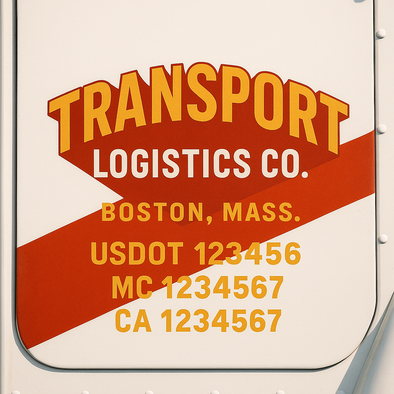 Custom Designed USDOT (DOT) Truck Door Lettering Decal Signs | Graphic Designed USDOT Lettering For Semi-Trucks, Work Trucks & Box Trucks | Add Your Trucking Name, USDOT, MC, CA, KYU, GVW & VIN (2-Pack)