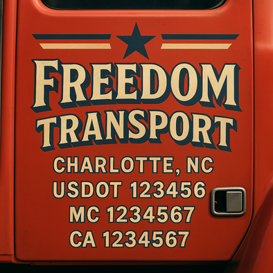 Custom Designed USDOT (DOT) Truck Door Lettering Decal Signs | Graphic Designed USDOT Lettering For Semi-Trucks, Work Trucks & Box Trucks | Add Your Trucking Name, USDOT, MC, CA, KYU, GVW & VIN (2-Pack)