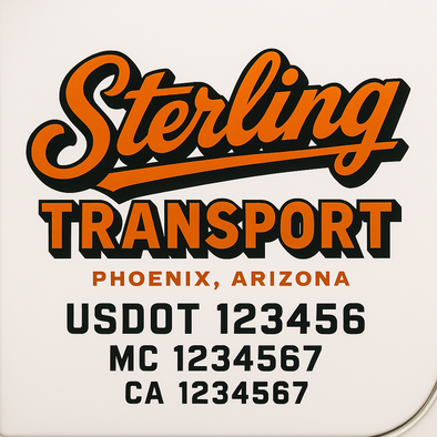 Custom Designed USDOT (DOT) Truck Door Lettering Decal Signs | Graphic Designed USDOT Lettering For Semi-Trucks, Work Trucks & Box Trucks | Add Your Trucking Name, USDOT, MC, CA, KYU, GVW & VIN (2-Pack)