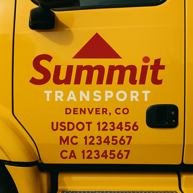 Custom Designed USDOT (DOT) Truck Door Lettering Decal Signs | Graphic Designed USDOT Lettering For Semi-Trucks, Work Trucks & Box Trucks | Add Your Trucking Name, USDOT, MC, CA, KYU, GVW & VIN (2-Pack)