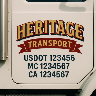 Custom Designed USDOT (DOT) Truck Door Lettering Decal Signs | Graphic Designed USDOT Lettering For Semi-Trucks, Work Trucks & Box Trucks | Add Your Trucking Name, USDOT, MC, CA, KYU, GVW & VIN (2-Pack)