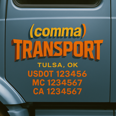 Custom Designed USDOT (DOT) Truck Door Lettering Decal Signs | Graphic Designed USDOT Lettering For Semi-Trucks, Work Trucks & Box Trucks | Add Your Trucking Name, USDOT, MC, CA, KYU, GVW & VIN (2-Pack)