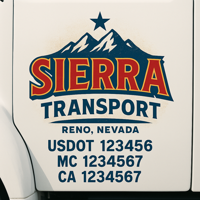 Custom Designed USDOT (DOT) Truck Door Lettering Decal Signs | Graphic Designed USDOT Lettering For Semi-Trucks, Work Trucks & Box Trucks | Add Your Trucking Name, USDOT, MC, CA, KYU, GVW & VIN (2-Pack)