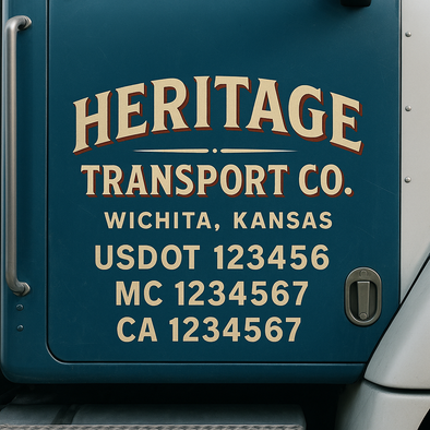 Custom Designed USDOT (DOT) Truck Door Lettering Decal Signs | Graphic Designed USDOT Lettering For Semi-Trucks, Work Trucks & Box Trucks | Add Your Trucking Name, USDOT, MC, CA, KYU, GVW & VIN (2-Pack)