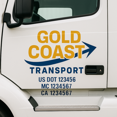Custom Designed USDOT (DOT) Truck Door Lettering Decal Signs | Graphic Designed USDOT Lettering For Semi-Trucks, Work Trucks & Box Trucks | Add Your Trucking Name, USDOT, MC, CA, KYU, GVW & VIN (2-Pack)