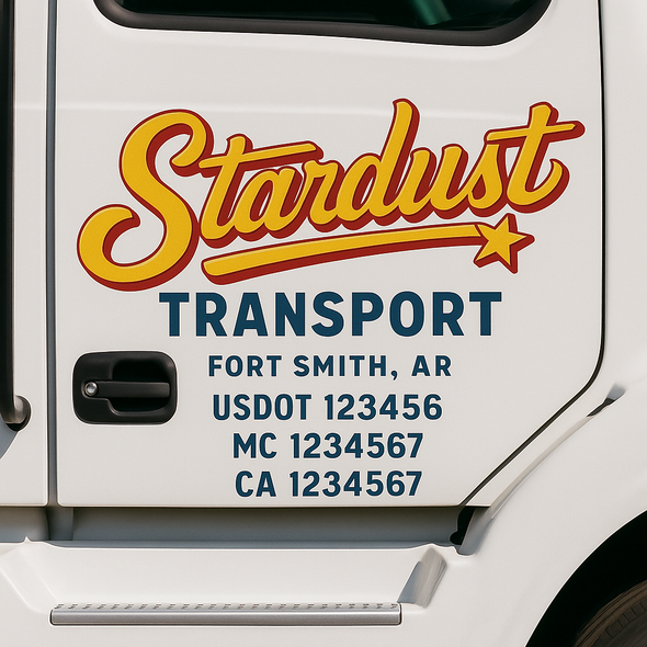 Custom Designed USDOT (DOT) Truck Door Lettering Decal Signs | Graphic Designed USDOT Lettering For Semi-Trucks, Work Trucks & Box Trucks | Add Your Trucking Name, USDOT, MC, CA, KYU, GVW & VIN (2-Pack)
