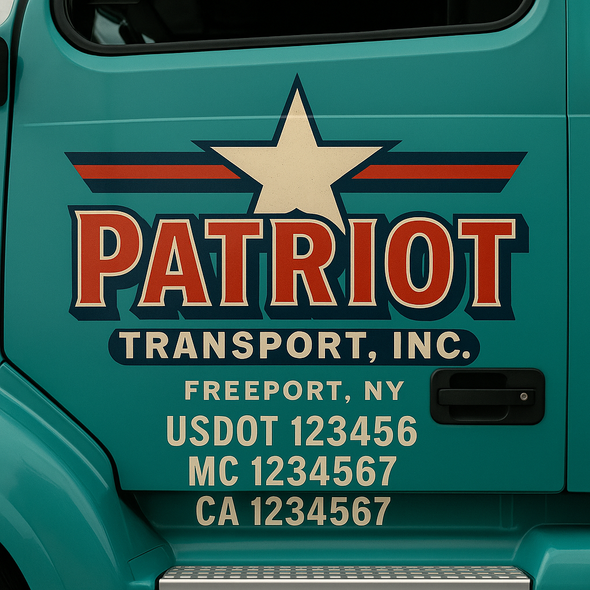 Custom Designed USDOT (DOT) Truck Door Lettering Decal Signs | Graphic Designed USDOT Lettering For Semi-Trucks, Work Trucks & Box Trucks | Add Your Trucking Name, USDOT, MC, CA, KYU, GVW & VIN (2-Pack)