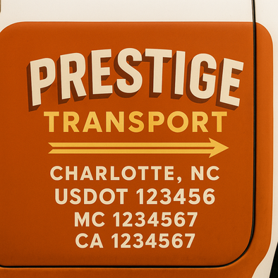 Custom Designed USDOT (DOT) Truck Door Lettering Decal Signs | Graphic Designed USDOT Lettering For Semi-Trucks, Work Trucks & Box Trucks | Add Your Trucking Name, USDOT, MC, CA, KYU, GVW & VIN (2-Pack)
