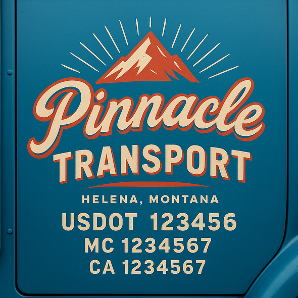 Custom Designed USDOT (DOT) Truck Door Lettering Decal Signs | Graphic Designed USDOT Lettering For Semi-Trucks, Work Trucks & Box Trucks | Add Your Trucking Name, USDOT, MC, CA, KYU, GVW & VIN (2-Pack)