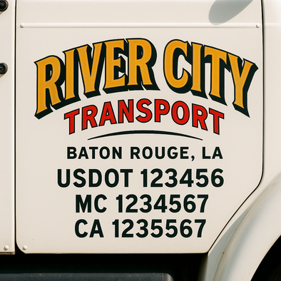 Custom Designed USDOT (DOT) Truck Door Lettering Decal Signs | Graphic Designed USDOT Lettering For Semi-Trucks, Work Trucks & Box Trucks | Add Your Trucking Name, USDOT, MC, CA, KYU, GVW & VIN (2-Pack)