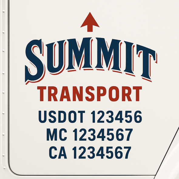 Custom Designed USDOT (DOT) Truck Door Lettering Decal Signs | Graphic Designed USDOT Lettering For Semi-Trucks, Work Trucks & Box Trucks | Add Your Trucking Name, USDOT, MC, CA, KYU, GVW & VIN (2-Pack)