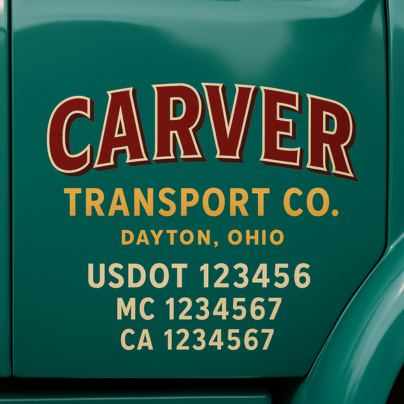 Custom Designed USDOT (DOT) Truck Door Lettering Decal Signs | Graphic Designed USDOT Lettering For Semi-Trucks, Work Trucks & Box Trucks | Add Your Trucking Name, USDOT, MC, CA, KYU, GVW & VIN (2-Pack)
