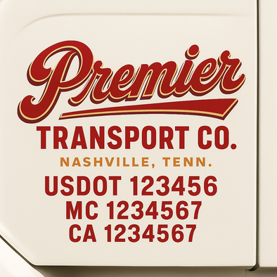 Custom Designed USDOT (DOT) Truck Door Lettering Decal Signs | Graphic Designed USDOT Lettering For Semi-Trucks, Work Trucks & Box Trucks | Add Your Trucking Name, USDOT, MC, CA, KYU, GVW & VIN (2-Pack)