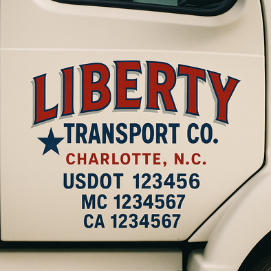 Custom Designed USDOT (DOT) Truck Door Lettering Decal Signs | Graphic Designed USDOT Lettering For Semi-Trucks, Work Trucks & Box Trucks | Add Your Trucking Name, USDOT, MC, CA, KYU, GVW & VIN (2-Pack)