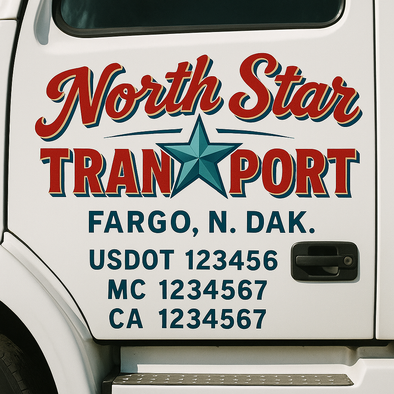 Custom Designed USDOT (DOT) Truck Door Lettering Decal Signs | Graphic Designed USDOT Lettering For Semi-Trucks, Work Trucks & Box Trucks | Add Your Trucking Name, USDOT, MC, CA, KYU, GVW & VIN (2-Pack)