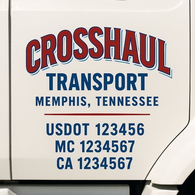 Custom Designed USDOT (DOT) Truck Door Lettering Decal Signs | Graphic Designed USDOT Lettering For Semi-Trucks, Work Trucks & Box Trucks | Add Your Trucking Name, USDOT, MC, CA, KYU, GVW & VIN (2-Pack)