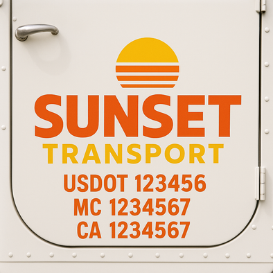 Custom Designed USDOT (DOT) Truck Door Lettering Decal Signs | Graphic Designed USDOT Lettering For Semi-Trucks, Work Trucks & Box Trucks | Add Your Trucking Name, USDOT, MC, CA, KYU, GVW & VIN (2-Pack)