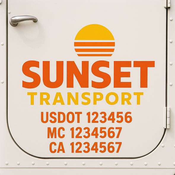 Custom Designed USDOT (DOT) Truck Door Lettering Decal Signs | Graphic Designed USDOT Lettering For Semi-Trucks, Work Trucks & Box Trucks | Add Your Trucking Name, USDOT, MC, CA, KYU, GVW & VIN (2-Pack)