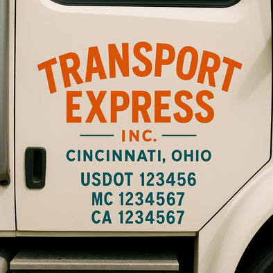 Custom Designed USDOT (DOT) Truck Door Lettering Decal Signs | Graphic Designed USDOT Lettering For Semi-Trucks, Work Trucks & Box Trucks | Add Your Trucking Name, USDOT, MC, CA, KYU, GVW & VIN (2-Pack)