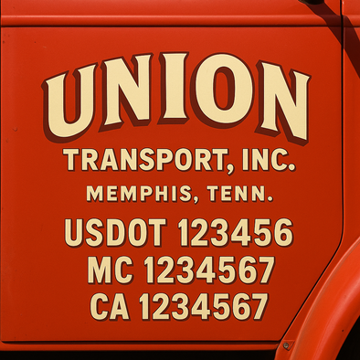 Custom Designed USDOT (DOT) Truck Door Lettering Decal Signs | Graphic Designed USDOT Lettering For Semi-Trucks, Work Trucks & Box Trucks | Add Your Trucking Name, USDOT, MC, CA, KYU, GVW & VIN (2-Pack)