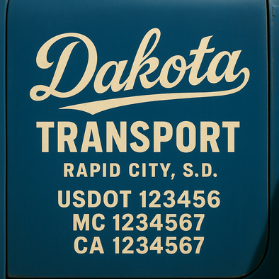 Custom Designed USDOT (DOT) Truck Door Lettering Decal Signs | Graphic Designed USDOT Lettering For Semi-Trucks, Work Trucks & Box Trucks | Add Your Trucking Name, USDOT, MC, CA, KYU, GVW & VIN (2-Pack)