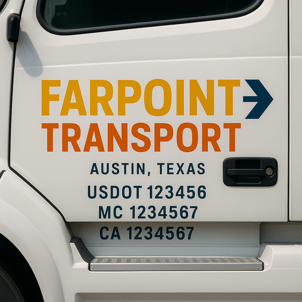 Custom Designed USDOT (DOT) Truck Door Lettering Decal Signs | Graphic Designed USDOT Lettering For Semi-Trucks, Work Trucks & Box Trucks | Add Your Trucking Name, USDOT, MC, CA, KYU, GVW & VIN (2-Pack)