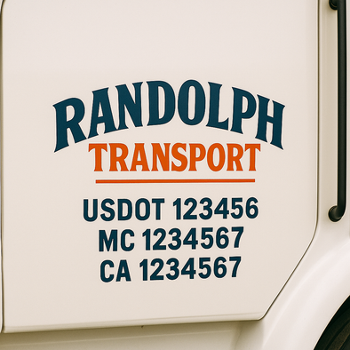Custom Designed USDOT (DOT) Truck Door Lettering Decal Signs | Graphic Designed USDOT Lettering For Semi-Trucks, Work Trucks & Box Trucks | Add Your Trucking Name, USDOT, MC, CA, KYU, GVW & VIN (2-Pack)