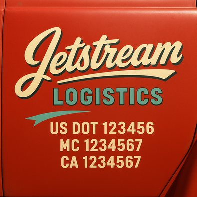Custom Designed USDOT (DOT) Truck Door Lettering Decal Signs | Graphic Designed USDOT Lettering For Semi-Trucks, Work Trucks & Box Trucks | Add Your Trucking Name, USDOT, MC, CA, KYU, GVW & VIN (2-Pack)