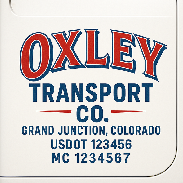 Custom Designed USDOT (DOT) Truck Door Lettering Decal Signs | Graphic Designed USDOT Lettering For Semi-Trucks, Work Trucks & Box Trucks | Add Your Trucking Name, USDOT, MC, CA, KYU, GVW & VIN (2-Pack)