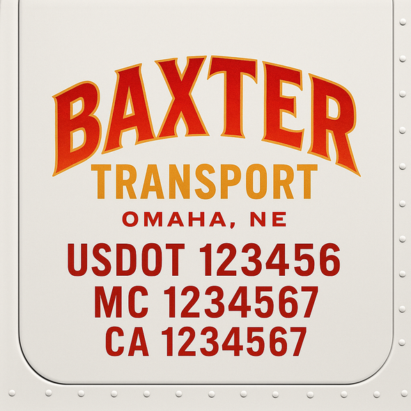 Custom Designed USDOT (DOT) Truck Door Lettering Decal Signs | Graphic Designed USDOT Lettering For Semi-Trucks, Work Trucks & Box Trucks | Add Your Trucking Name, USDOT, MC, CA, KYU, GVW & VIN (2-Pack)