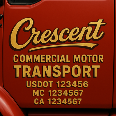Custom Designed USDOT (DOT) Truck Door Lettering Decal Signs | Graphic Designed USDOT Lettering For Semi-Trucks, Work Trucks & Box Trucks | Add Your Trucking Name, USDOT, MC, CA, KYU, GVW & VIN (2-Pack)