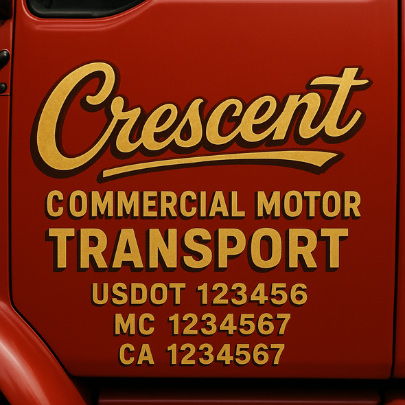Custom Designed USDOT (DOT) Truck Door Lettering Decal Signs | Graphic Designed USDOT Lettering For Semi-Trucks, Work Trucks & Box Trucks | Add Your Trucking Name, USDOT, MC, CA, KYU, GVW & VIN (2-Pack)