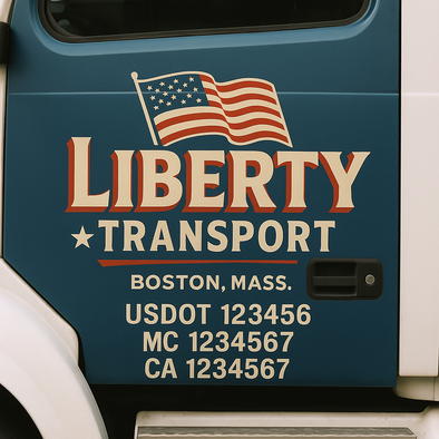 Custom Designed USDOT (DOT) Truck Door Lettering Decal Signs | Graphic Designed USDOT Lettering For Semi-Trucks, Work Trucks & Box Trucks | Add Your Trucking Name, USDOT, MC, CA, KYU, GVW & VIN (2-Pack)