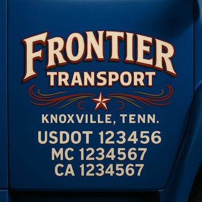 Custom Designed USDOT (DOT) Truck Door Lettering Decal Signs | Graphic Designed USDOT Lettering For Semi-Trucks, Work Trucks & Box Trucks | Add Your Trucking Name, USDOT, MC, CA, KYU, GVW & VIN (2-Pack)
