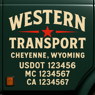 Custom Designed USDOT (DOT) Truck Door Lettering Decal Signs | Graphic Designed USDOT Lettering For Semi-Trucks, Work Trucks & Box Trucks | Add Your Trucking Name, USDOT, MC, CA, KYU, GVW & VIN (2-Pack)