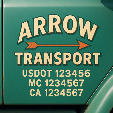 Custom Designed USDOT (DOT) Truck Door Lettering Decal Signs | Graphic Designed USDOT Lettering For Semi-Trucks, Work Trucks & Box Trucks | Add Your Trucking Name, USDOT, MC, CA, KYU, GVW & VIN (2-Pack)
