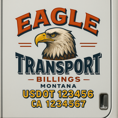 Custom Designed USDOT (DOT) Truck Door Lettering Decal Signs | Graphic Designed USDOT Lettering For Semi-Trucks, Work Trucks & Box Trucks | Add Your Trucking Name, USDOT, MC, CA, KYU, GVW & VIN (2-Pack)