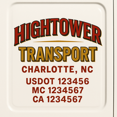 Custom Designed USDOT (DOT) Truck Door Lettering Decal Signs | Graphic Designed USDOT Lettering For Semi-Trucks, Work Trucks & Box Trucks | Add Your Trucking Name, USDOT, MC, CA, KYU, GVW & VIN (2-Pack)