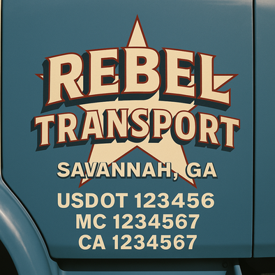 Custom Designed USDOT (DOT) Truck Door Lettering Decal Signs | Graphic Designed USDOT Lettering For Semi-Trucks, Work Trucks & Box Trucks | Add Your Trucking Name, USDOT, MC, CA, KYU, GVW & VIN (2-Pack)