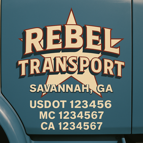 Custom Designed USDOT (DOT) Truck Door Lettering Decal Signs | Graphic Designed USDOT Lettering For Semi-Trucks, Work Trucks & Box Trucks | Add Your Trucking Name, USDOT, MC, CA, KYU, GVW & VIN (2-Pack)