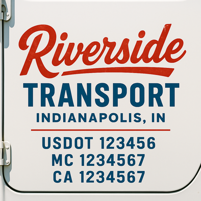 Custom Designed USDOT (DOT) Truck Door Lettering Decal Signs | Graphic Designed USDOT Lettering For Semi-Trucks, Work Trucks & Box Trucks | Add Your Trucking Name, USDOT, MC, CA, KYU, GVW & VIN (2-Pack)