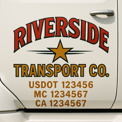 Custom Designed USDOT (DOT) Truck Door Lettering Decal Signs | Graphic Designed USDOT Lettering For Semi-Trucks, Work Trucks & Box Trucks | Add Your Trucking Name, USDOT, MC, CA, KYU, GVW & VIN (2-Pack)